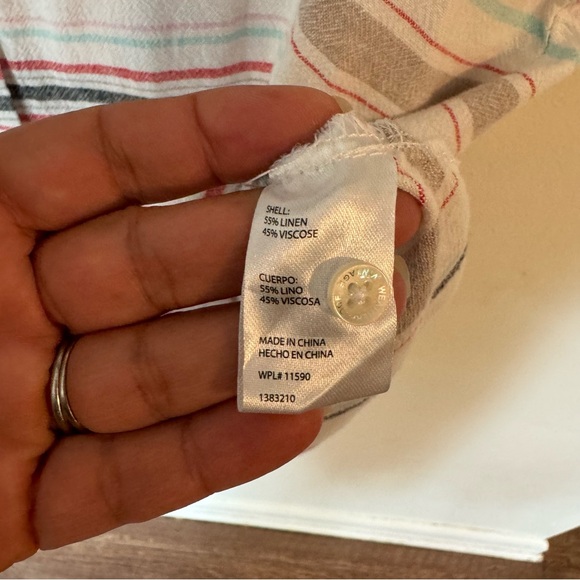 Weatherproof vintage linen blend striped short sleeve button up shirt size XL - Picture 5 of 8